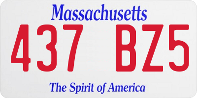 MA license plate 437BZ5