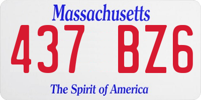 MA license plate 437BZ6