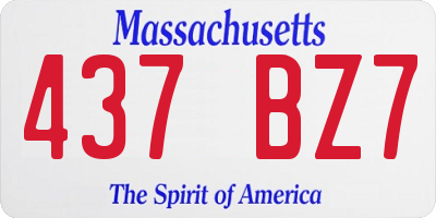 MA license plate 437BZ7