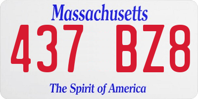 MA license plate 437BZ8