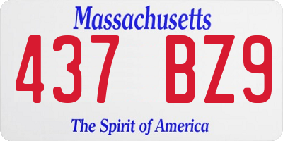 MA license plate 437BZ9