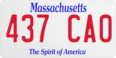 MA license plate 437CA0
