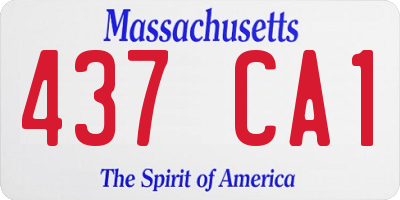 MA license plate 437CA1