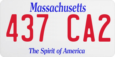 MA license plate 437CA2