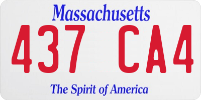 MA license plate 437CA4