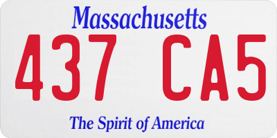 MA license plate 437CA5