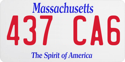 MA license plate 437CA6