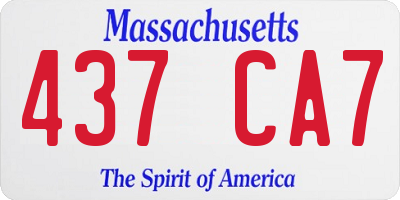 MA license plate 437CA7