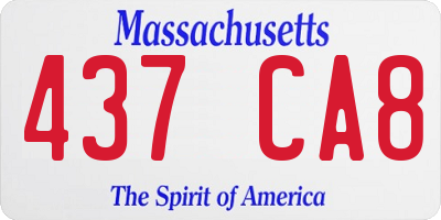 MA license plate 437CA8
