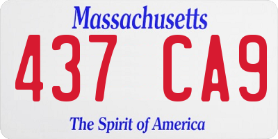 MA license plate 437CA9