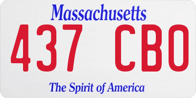 MA license plate 437CB0