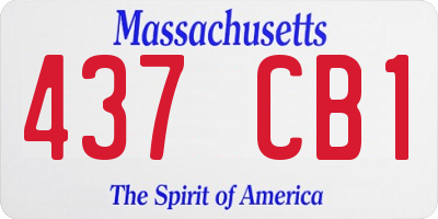 MA license plate 437CB1