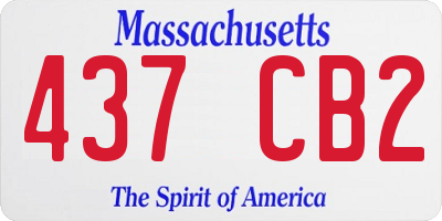 MA license plate 437CB2