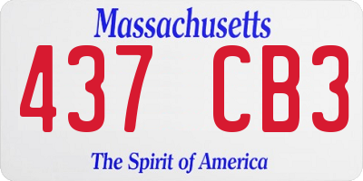 MA license plate 437CB3