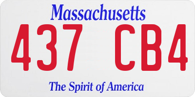 MA license plate 437CB4