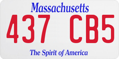 MA license plate 437CB5
