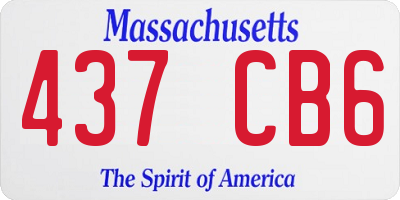 MA license plate 437CB6