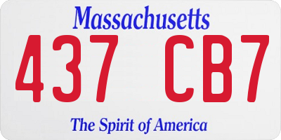MA license plate 437CB7