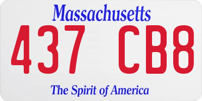 MA license plate 437CB8