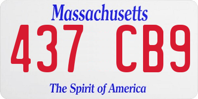 MA license plate 437CB9