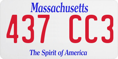 MA license plate 437CC3
