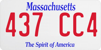 MA license plate 437CC4