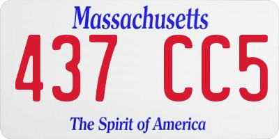 MA license plate 437CC5
