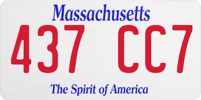 MA license plate 437CC7