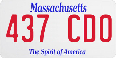 MA license plate 437CD0