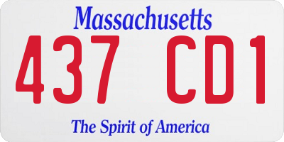 MA license plate 437CD1