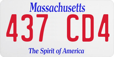 MA license plate 437CD4