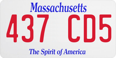 MA license plate 437CD5