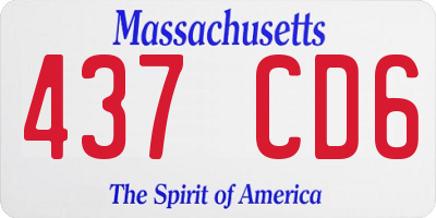 MA license plate 437CD6