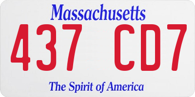 MA license plate 437CD7