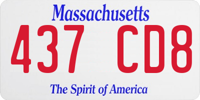 MA license plate 437CD8