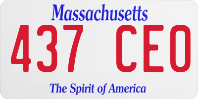 MA license plate 437CE0