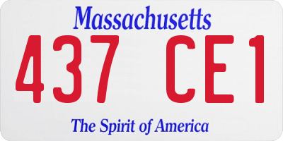 MA license plate 437CE1
