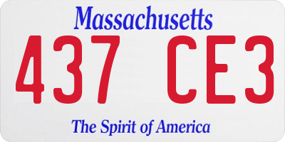 MA license plate 437CE3