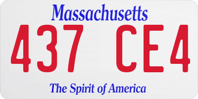 MA license plate 437CE4
