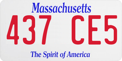 MA license plate 437CE5