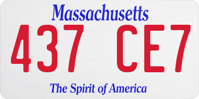 MA license plate 437CE7