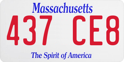 MA license plate 437CE8
