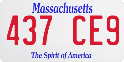 MA license plate 437CE9