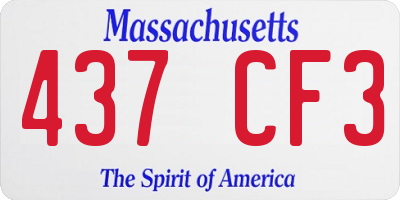 MA license plate 437CF3