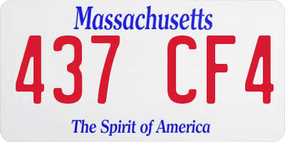 MA license plate 437CF4