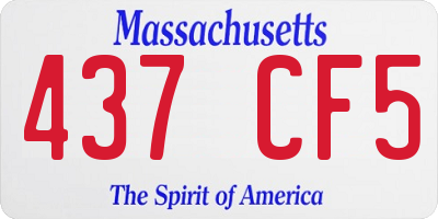 MA license plate 437CF5