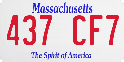 MA license plate 437CF7