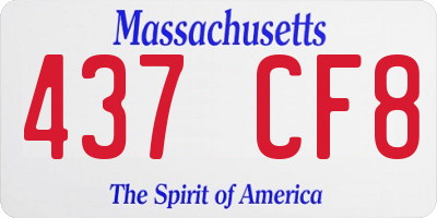 MA license plate 437CF8