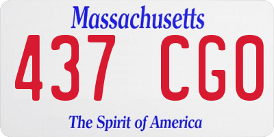MA license plate 437CG0