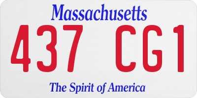 MA license plate 437CG1